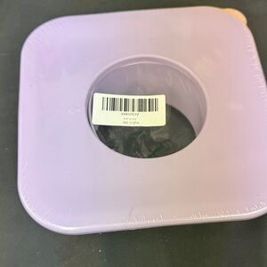 Square Lavender Silicone Plastic Container whole in the center new
